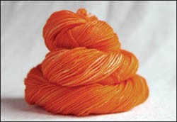 'Orange' Semi Solid Vesper Sock Yarn DYED TO ORDER